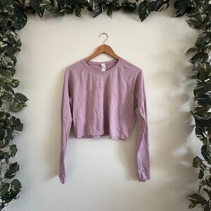 Lululemon Athletic Swiftly Tech Cropped Long Sleeve Shirt 2.0 Rose Blush Size 14